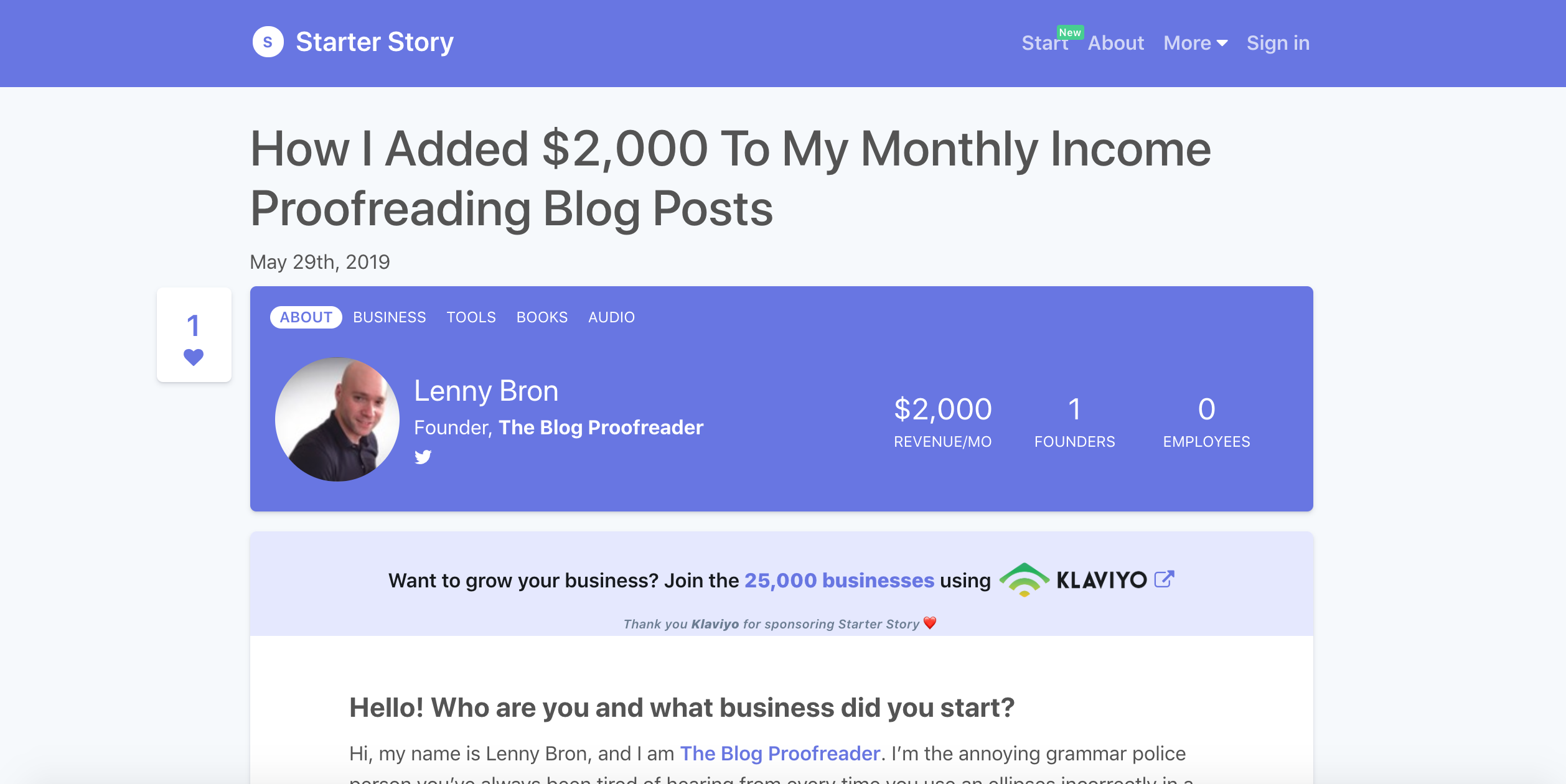 Featured on Starter Story